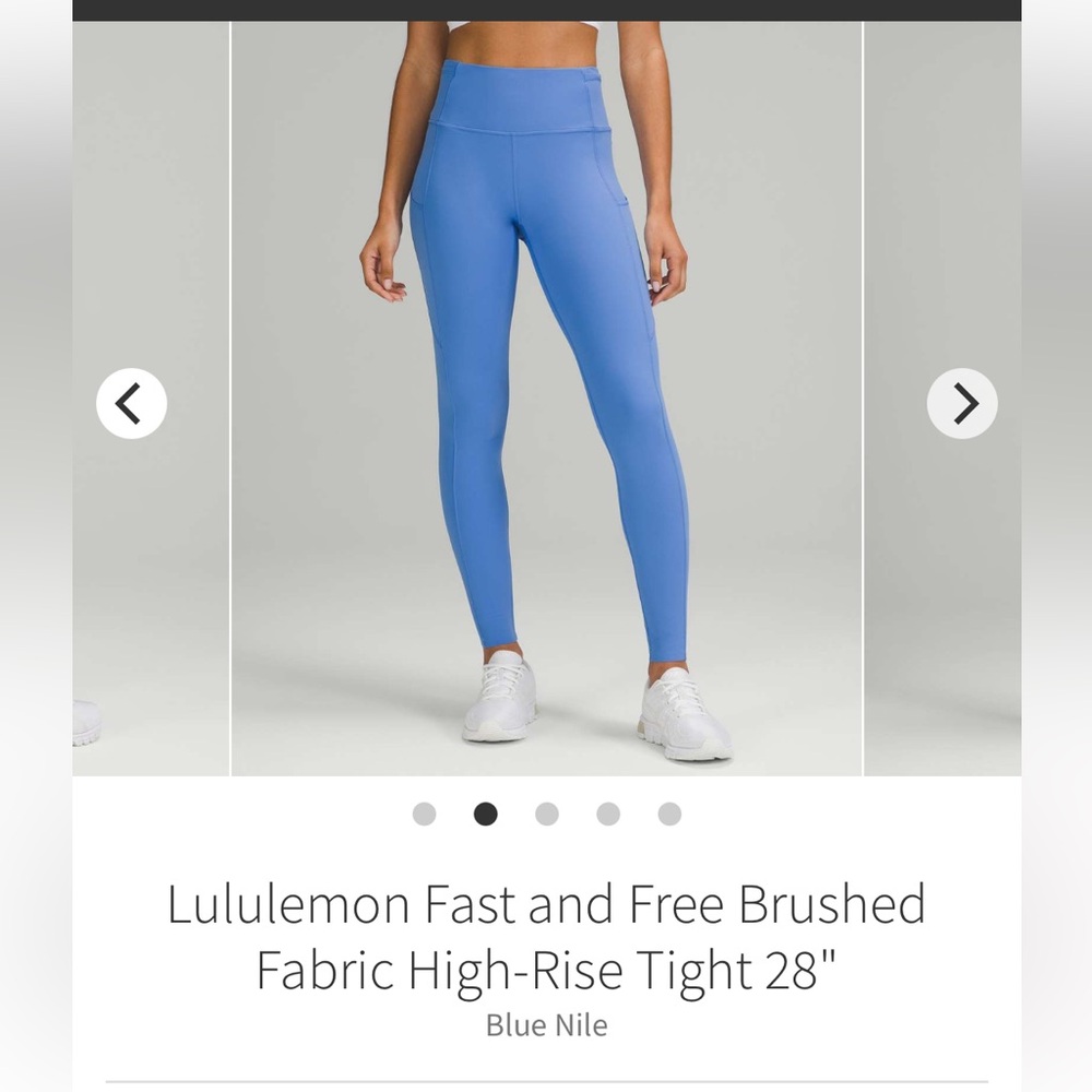 Lululemon Fast and Free Brushed Fabric High-Rise Tight 28" Blue Nile